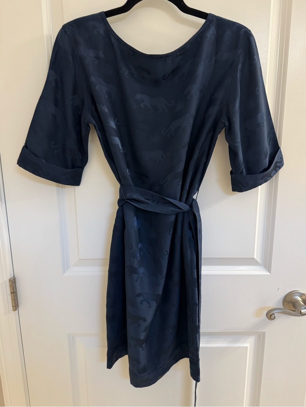 Marc by Marc Jacobs Navy Blue Mini Dress with Belt 100% Silk - Picture 1 of 7